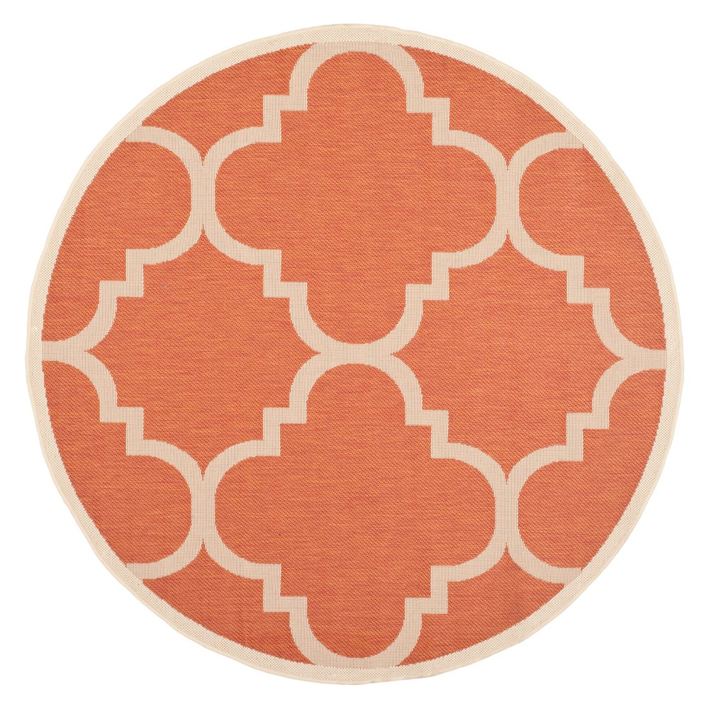 6'7in Richmond Round Outdoor Rug Terracotta - Safavieh