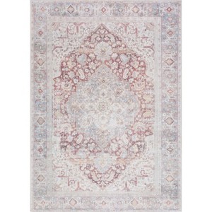 Hauteloom Cream Rust Leeston Vintage Washable Area Rug - 1 of 4
