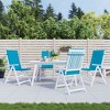 vidaXL Highback Chair Cushion Set of 4 Blue 100% Polyester - 2 of 4