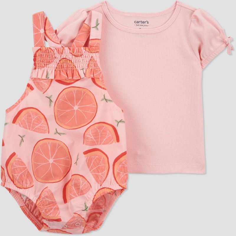 Carter&#39;s Just One You&#174; Baby Girls&#39; Grapefruit Bubble Overalls - Pink, 1 of 7