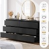 59'' Black Dresser for Bedroom, Modern Wood Dresser with 6 Deep Drawers, Handle Free Design & Sturdy Base, Wide Chest of Drawers for Closet - 4 of 4