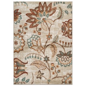 World Rug Gallery Beige Multi Floral Medallion Indoor Area Rug - 1 of 4
