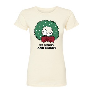Women's - Peanuts - Holiday Vibes Fitted Graphic T-Shirt - 1 of 3