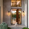ALOADECOR 1 Light Black Dusk to Dawn Sensor Outdoor Wall Lantern Coach Sconces Light with Clear Glass and built-in GFCI Outlets (2 Pack) - 3 of 4