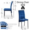 Velvet High Back Nordic Dining Chair Modern Fabric Chair with Black Legs, Set of 4 - 4 of 4