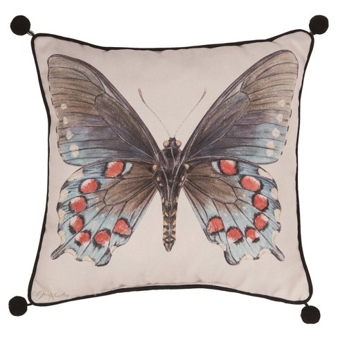 Transpac 16 in. Multicolor Spring Butterfly Pillow - image 1 of 2