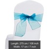 Unique Bargains Organza Chair Sashes Self-Tie 108.27"x6.69" Lake Blue 20 Pcs - 2 of 4