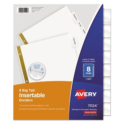 Avery Insertable Big Tab Dividers 8-Tab Letter 11124