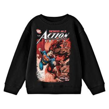 Superman Comic Cover No. 829 Crew Neck Long Sleeve Black Youth Tee