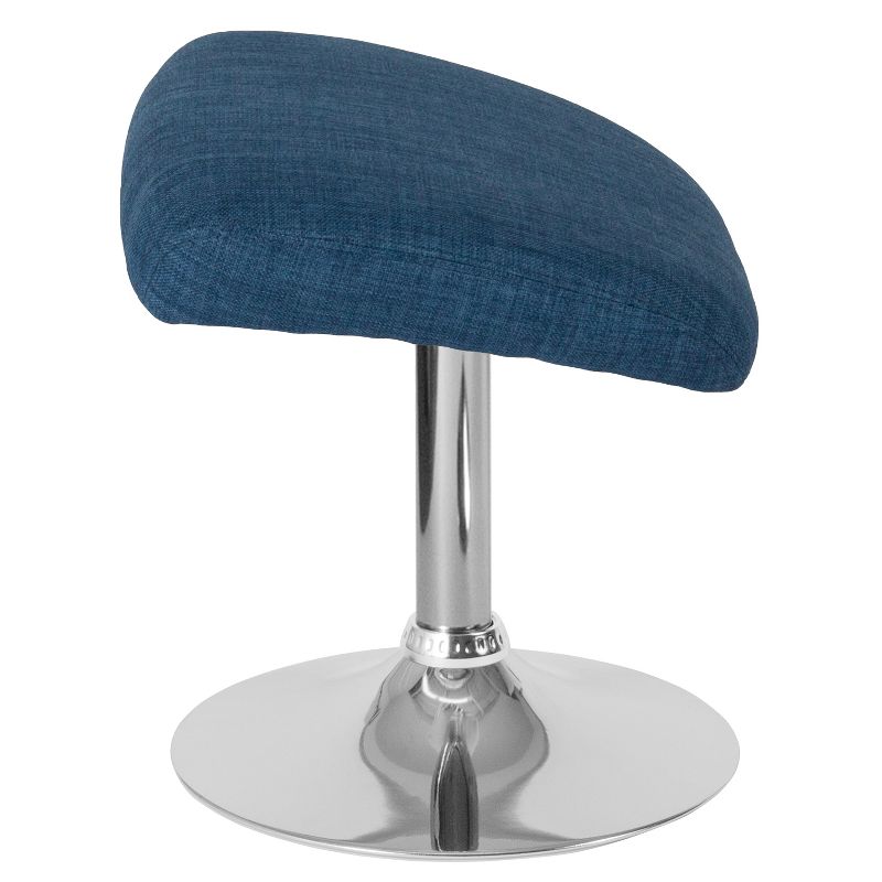 Merrick Lane Fabric Ottoman Footrest with Round Metal Base, 5 of 7