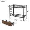 NicBex Twin Over Full Bunk Bed with Guardrail and 2 Drawers,Loft Bed with Ladder and Converts to 2 Beds,Noise Reduced Bunk Beds for Bedroo - 3 of 4
