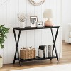 41.3/33.5" Industrial Narrow Console Table, 2-Tier Entryway Wood Table w/Metal Frame for Entryway, Hallway, Living Room - 2 of 4