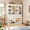 Aheaplus Closet Organizer System with Drawers and Adjustable Shelves, Freestanding Walk-in Wooden Closet - 2 of 4