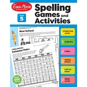 Spelling Games and Activities, Grade 5 Teacher Resource - by  Evan-Moor Educational Publishers (Paperback) - 1 of 1