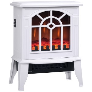 HOMCOM Electric Fireplace Heater, Fireplace Stove with Realistic LED Flames and Logs and Overheating Protection, 750W/1500W - 1 of 4