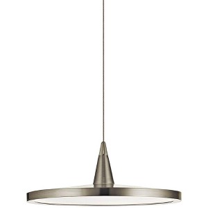 Elan Jeno 9" Wide Brushed Nickel LED Modern Disc Mini Pendant - 1 of 2