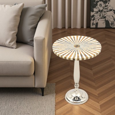 GDFStudio Simon Modern 21" Aluminum Round Side Table