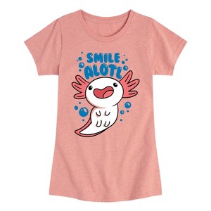 Girls' - Instant Message - Smile Alotl Fitted Short Sleeve Graphic T-Shirt - 1 of 4