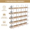 YONWAY 5 Tier Bookcase Home Office Open Bookshelf, Vintage Industrial Style Shelf with Metal Frame, MDF Board for Living room or Bedroom - 4 of 4