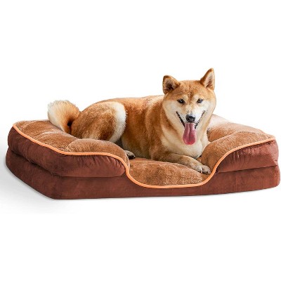 MyDepot Square Pet Bed Waterproof Memory Foam Pet Bed with Side Panels, Washable and Removable Cover, Non-Slip Base
