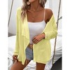 Lightweight Crochet Cardigan Sweater Rib Knit Open Front Sweater Coats - 3 of 4