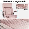 Adjustable Height Office Desk Chair Ergonomic Executive Desk Chair With Silent Swivel Chair Wheels And Arms Velvet-Cuddlewood - 2 of 4