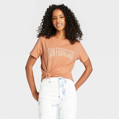 Women's San Franscico Short Sleeve Graphic T-Shirt - Orange