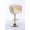 NicBex Bar Stools Set of 2,Adjustable Height Swivel Counter Stools with Chrome Footrest,Kitchen Island Stools with Gold Metal Base for Home,Bar - 2 of 4