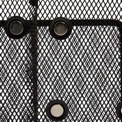 Black Metal Mesh Magnetic Desk Organizer with 3 Compartments