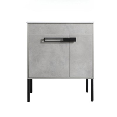 ChicFurnit Bathroom Vanities 30 Inch Convertible Vanity with Soft Close Doors and Storage for Bathroom, Gray, 30"*18.3"*35"