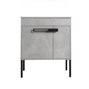 ChicFurnit Bathroom Vanities 30 Inch Convertible Vanity with Soft Close Doors and Storage for Bathroom, Gray, 30"*18.3"*35" - 1 of 4