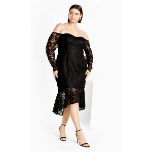 CITY CHIC | Women's Plus Size Lace Athena Dress - black - 14W - 1 of 4
