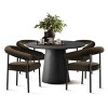 5-Piece Dining Set for 4 ,Wood 46" Round Dining Table with Upholstered Velvet Dining Chairs with Metal Legs for Dining Room-Tanpinhause - 2 of 4