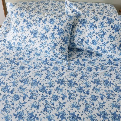 100% Turkish Cotton Vintage Printed Flannel Sheet Set - Patina Vie