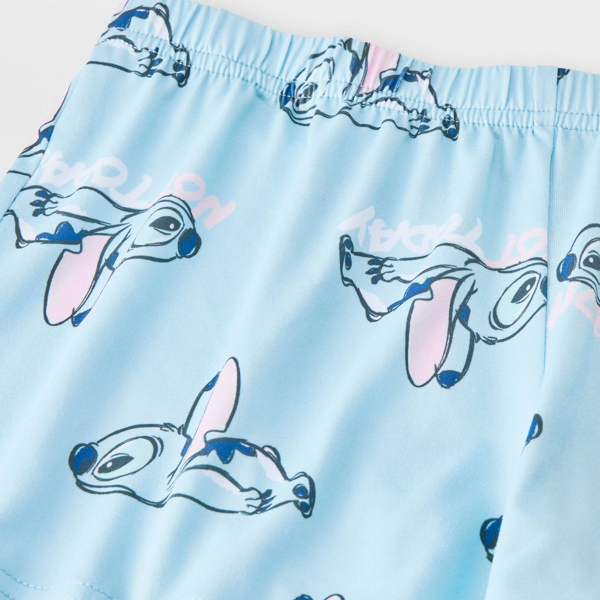 Girls' 2pc Lilo & Stitch Button-Down Pajama Set - Light Blue - thumbnail 4