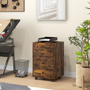 NicBex 3-Drawer File Cabinet with Wheels Mobile Filing Under Desk Storage with Removable Tray Storage Cabinet for Home, Office - 1 of 4