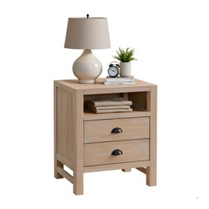 Arden 2 Drawer Wood Nightstand Light Driftwood - Alaterre Furniture - 1 of 4