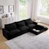 Corduroy Sectional Sofa, L Shaped Couch with Storage Footstool and 3 Pillow, Sectional Couch for Living Room Apartment - 2 of 4