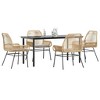 vidaXL Patio Dining Set with Cushions Garden Table and Chairs Poly Rattan Glass - Brown 63" x 31.5" x 29.1" 4 Piece - 2 of 4