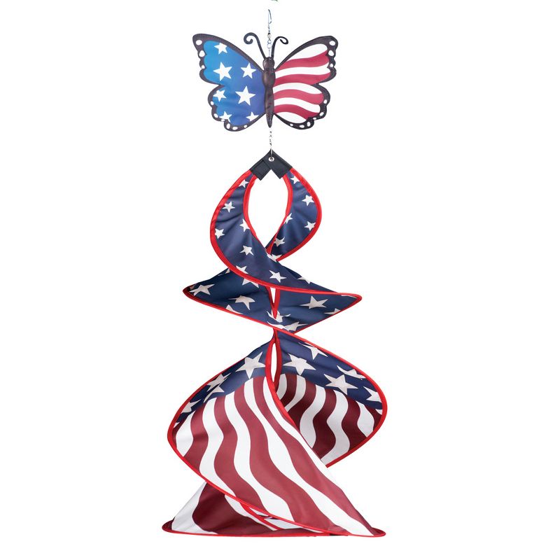 Collections Etc Butterfly Patriotic Hanging Wind Spinner 36 X 15 X 36 Multicolored, 1 of 3