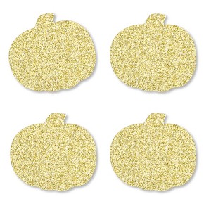 Big Dot of Happiness Gold Glitter Pumpkin - No-Mess Real Gold Glitter Cut-Outs - Fall & Thanksgiving Party Confetti - Set of 24 - 1 of 4