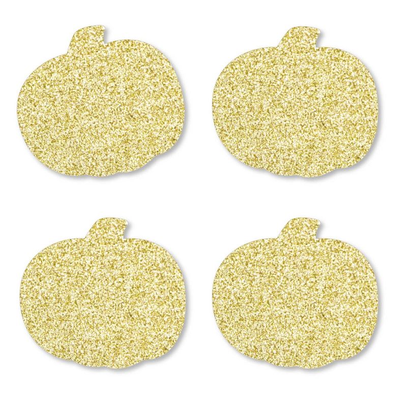 Big Dot of Happiness Gold Glitter Pumpkin - No-Mess Real Gold Glitter Cut-Outs - Fall & Thanksgiving Party Confetti - Set of 24, 1 of 7