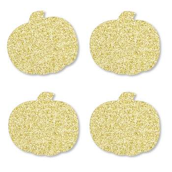 Big Dot of Happiness Gold Glitter Pumpkin - No-Mess Real Gold Glitter Cut-Outs - Fall & Thanksgiving Party Confetti - Set of 24