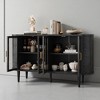 Buffet Sideboard Cabinet with Glass Doors, 60" Wood Storage Cabinet with Adjustable Shelves and Cable Holes for Kitchen, Dining Room - 2 of 4