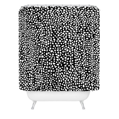 Iveta Abolina La Jardin Noir I Shower Curtain Black - Deny Designs