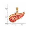 Black Bow Jewelry 14k Yellow Gold Plated Sterling Silver Detroit Red Wings NHL Large Pendant - 2 of 3