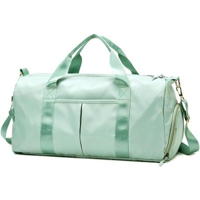 Luupatchy Small Gym Bag for Women & Men - Waterproof Polyester Duffel with Shoe/Wet Compartments, 3 Carrying Ways for Sports/Weekend Getaway