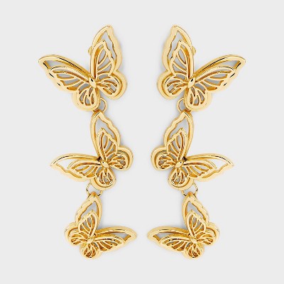 Sugarfix By Baublebar Butterfly Three Drop Earrings Target