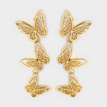 SUGARFIX by BaubleBar Butterfly Three Drop Earrings
