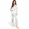 Anna-Kaci Lounge Women's Satin Pajama Set with Cactus Print and Relaxed Fit- White,Small - 2 of 4